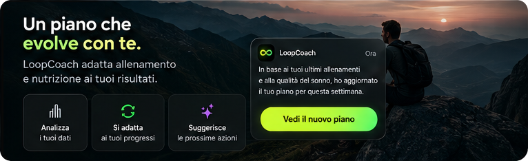 Un piano che evolve con te: pannello fornito con la notifica di Loop Coach sull’aggiornamento del piano